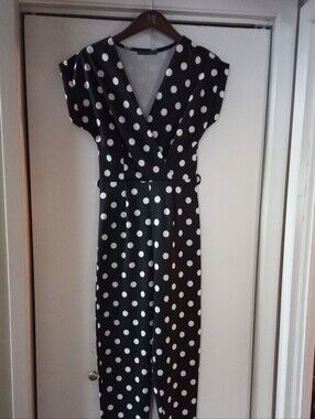 V Neck Polka Dot Jumpsuit